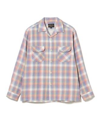 (ASK availability First) BEAMS  PENDLETON  Check open collar shirt NEW