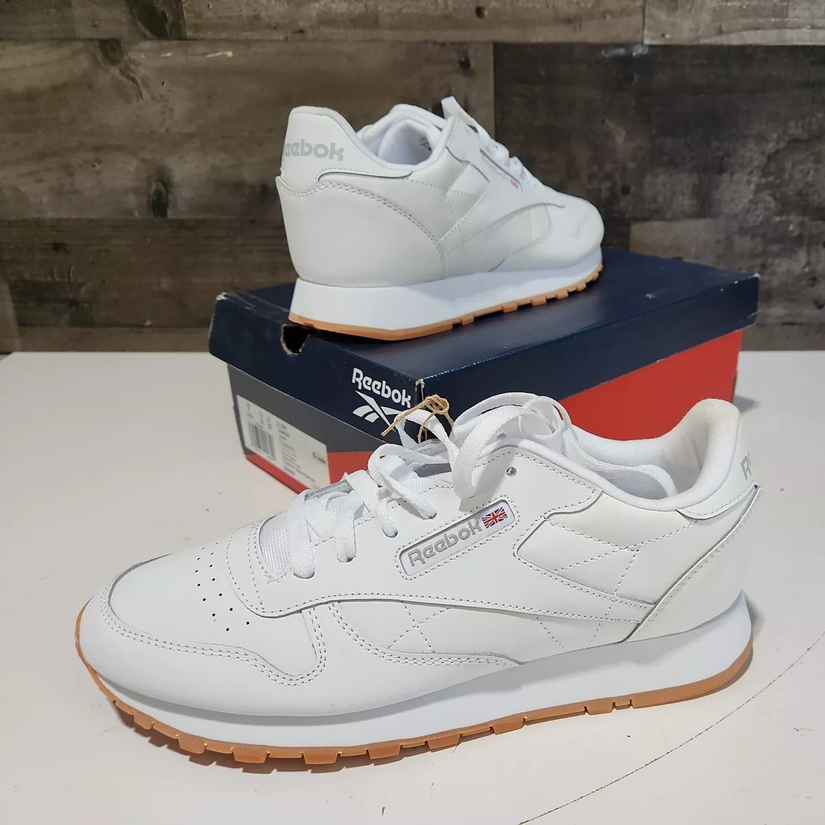 Classic Leather Junior 7 White Gum GZ6098 Ware | eBay