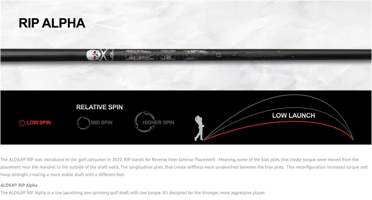 アルディラRIP α 60 X Aldila RIP Alpha 60 Wood Shaft - Golf Shafts - Diamond Tour Golf