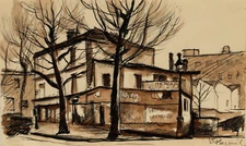 Georges Pacouil (1903-1996) - Mid 20th Century Watercolour, The Car Dealership I