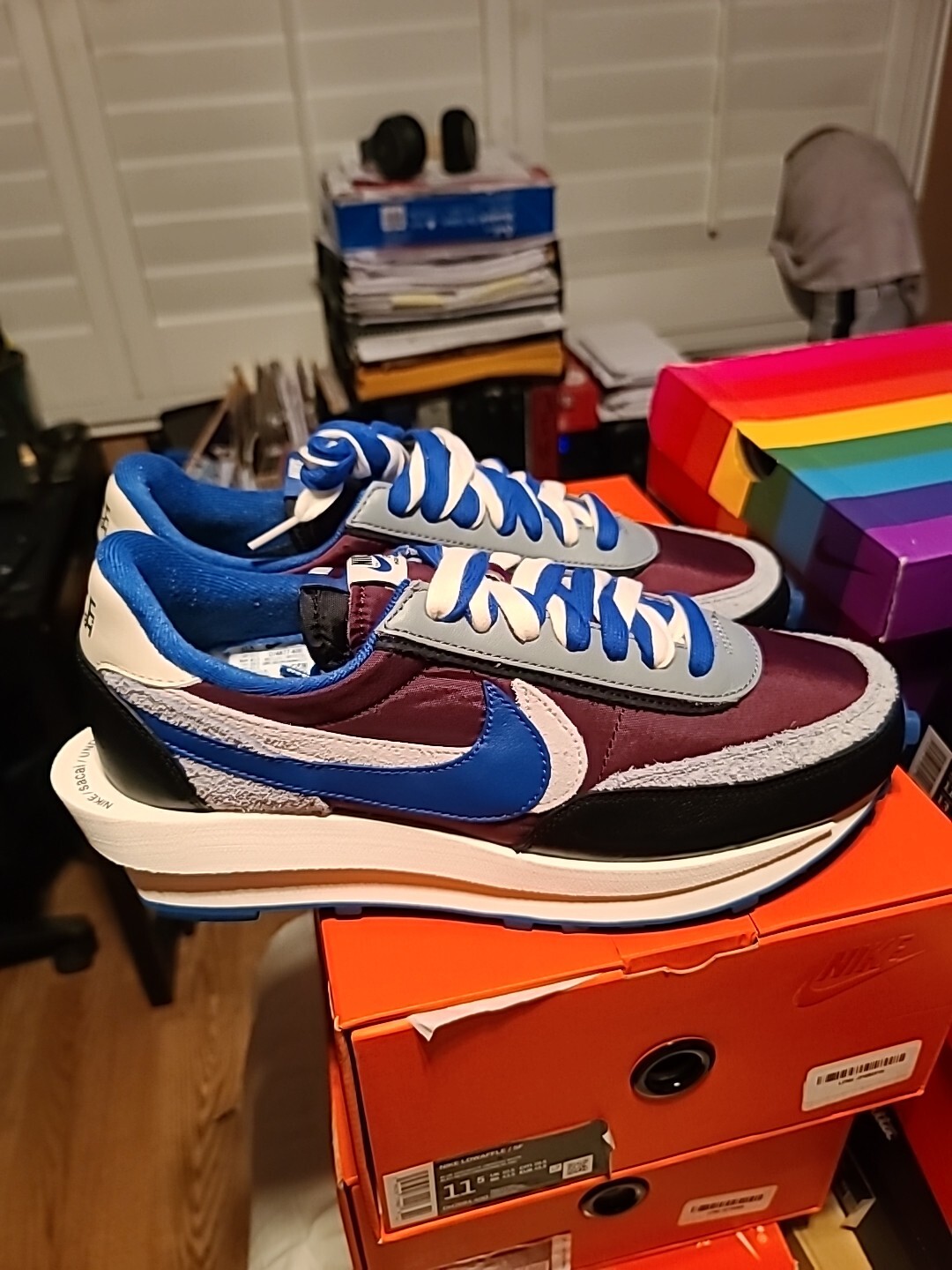 SACAI X NIKE Taglia 11 5 Nike LDWaffle x Sacai x Undercover Night Maroon Team Royal