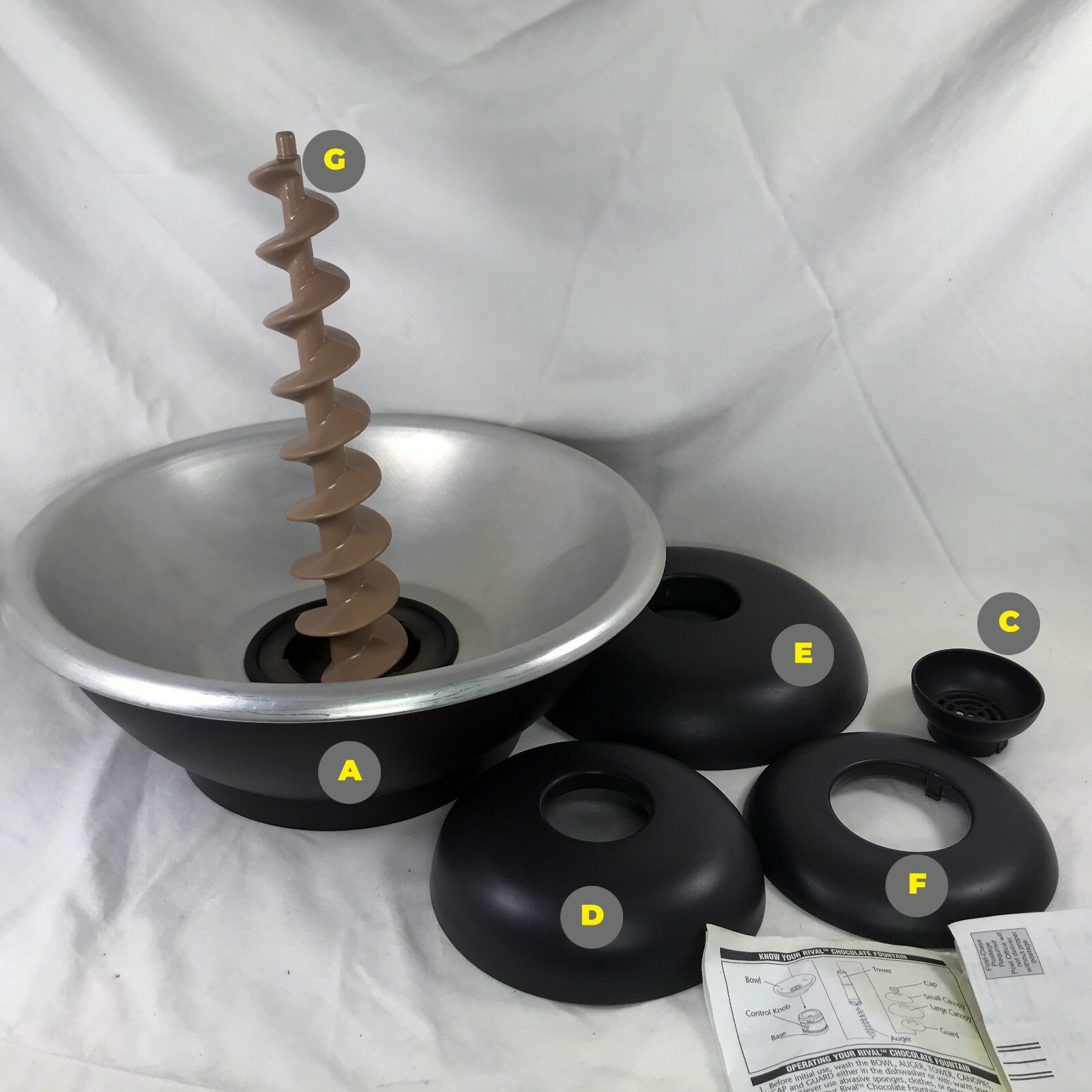 Rival Chocolate Fondue Fountain For Parts, Missing Tower, Base Unit