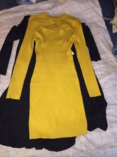XXL (19) No Boundaries Ribbed stretchy cutout Dress Yellow NWT
