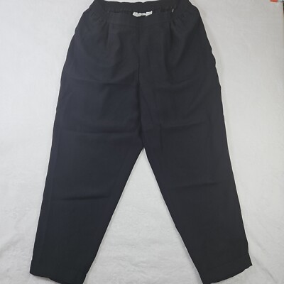 Elisabeth Liz Claiborne Women Pants Size 18 Elastic Waist Stretch Black Light