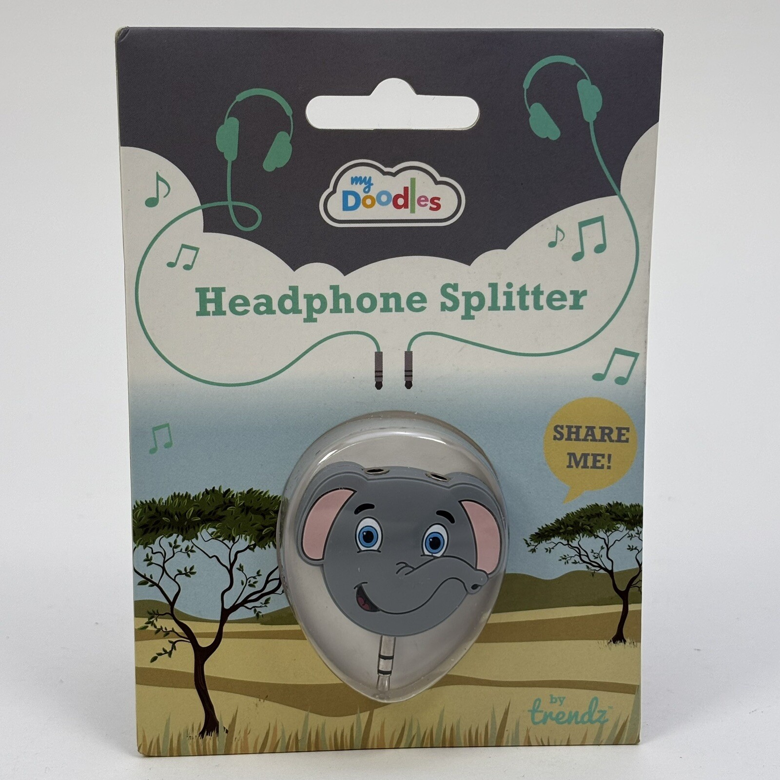 Headphones Splitter 2 Way Audio Aux Stereo 3.5mm Jack Earphones Y Plug Elephant