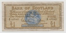 SCOTLAND 1 POUND 1966 PICK 105 LOOK SCANS
