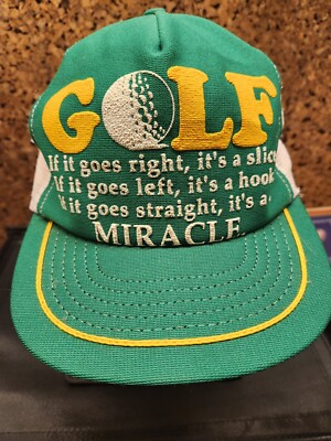 Golf Miracle Hat 1980s squidbillies made mesh trucker snapback nascar vtg  rare