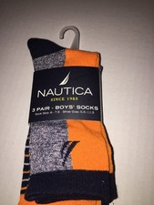 Brand New- Nautica 3 Pair Boys Socks Size 5.5c-11.5c