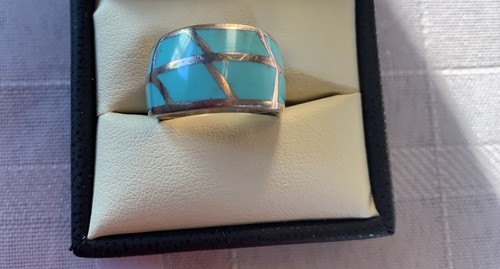 Ring 925 Türkis & Sterling Silber. Größe 7,5.