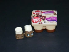 Moose Shopkins Real Littles SNACK PACK Pudding Chocolate & Vanilla Cups