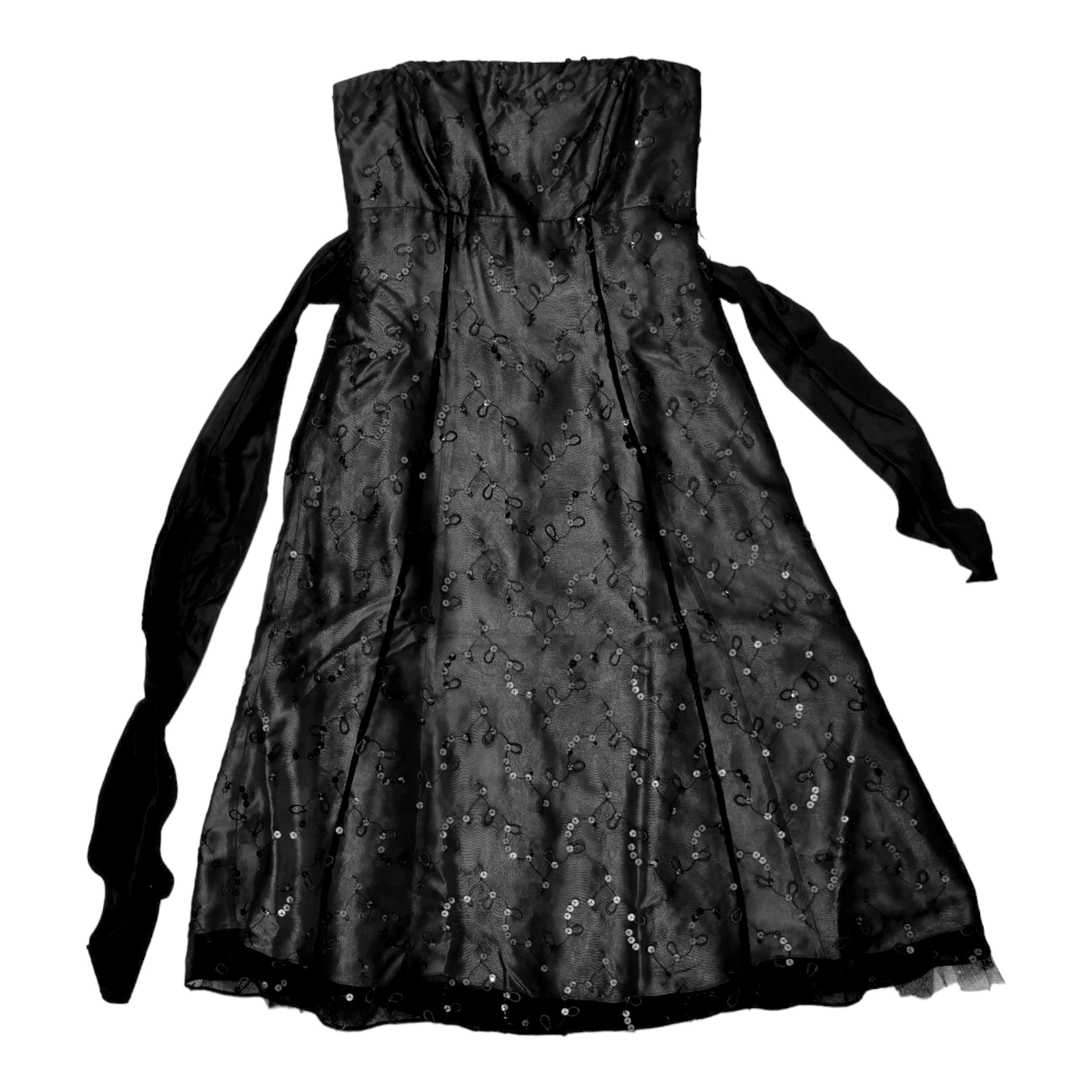 Black Strapless Party Dress Size 10 Corset Sequin Embroidered Lined ARIELLA eBay