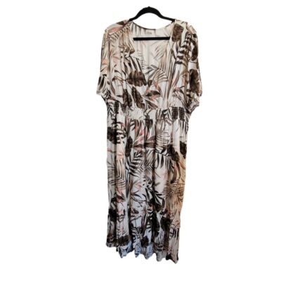 Old navy Womens Short sleeve empire waist white palm print v neck dress  size XXL | eBay