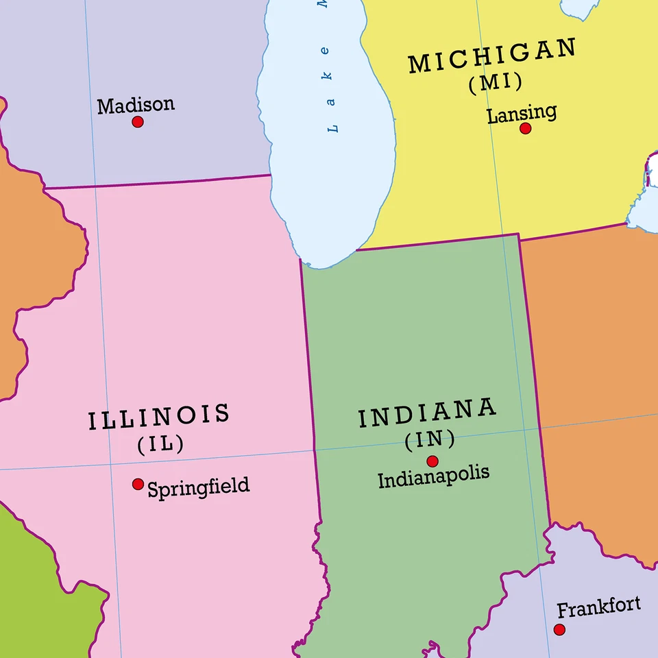 Map of United States of America, USA States, Map of American States and Capitals - Image 4 of 4