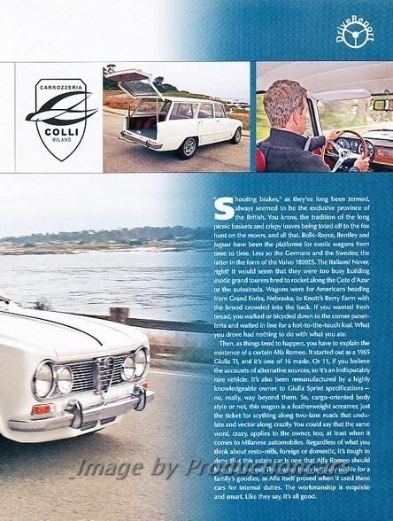 1965 Alfa Romeo Giulia TI Colli Wagon Car Review Report Print Article J838 Foto 2 de 3