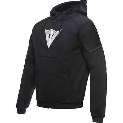Dainese Daemon-X Safety Hoodie Full Zip Black White Motorrad-Kapuzenjacke Gr. 62