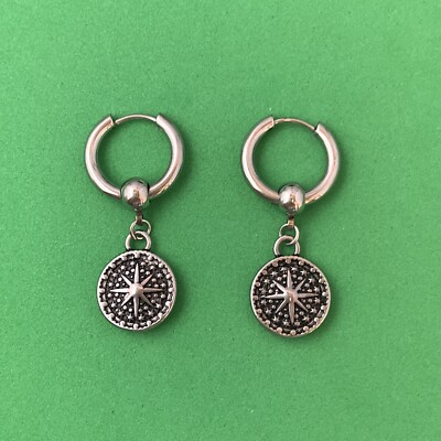 Sun Dangle Drop Earrings for Men Women,Streetwear Punk Hip Hop Unisex Earrings