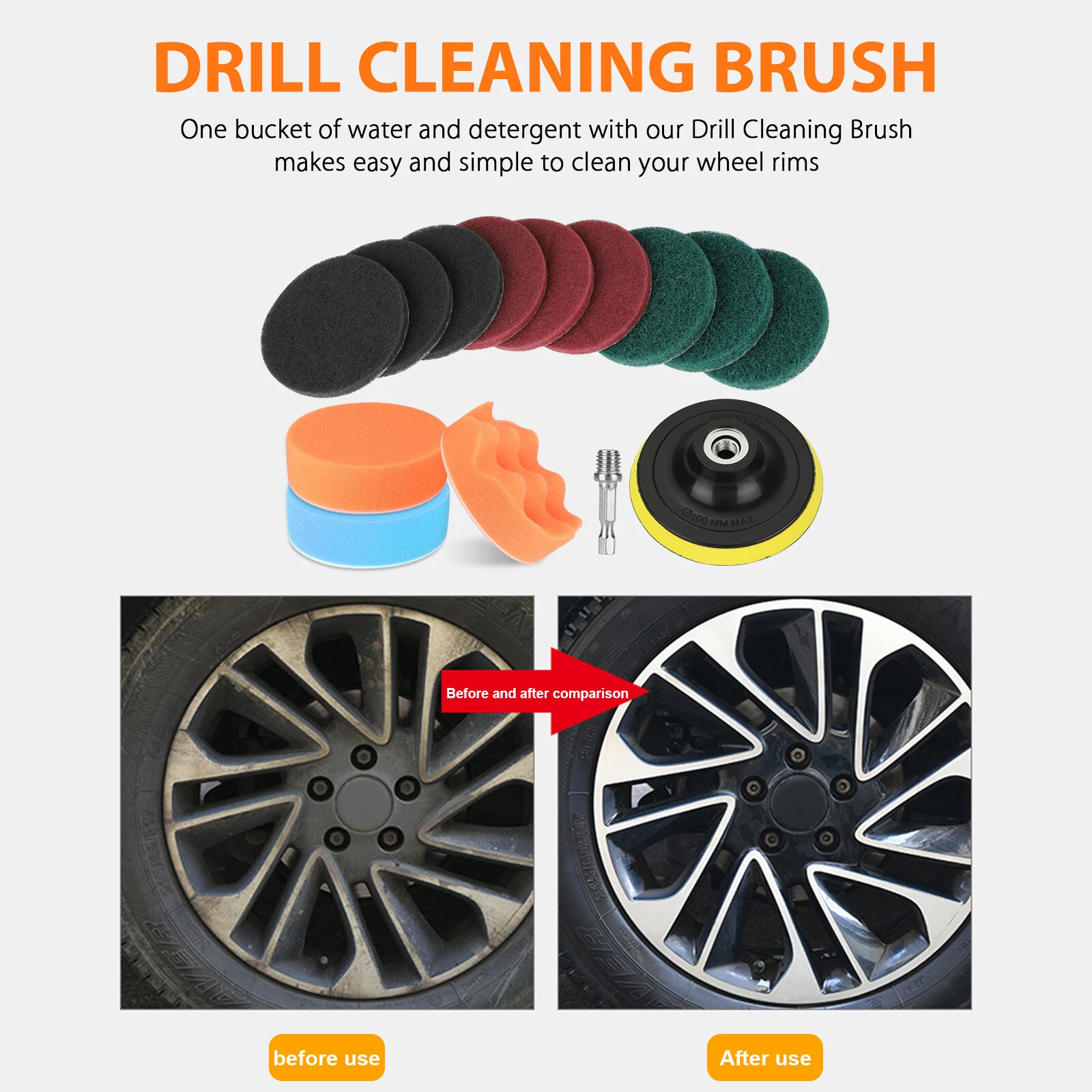 High Quality Car Buffing Pads Kit - 14pcs 4 Inch Polishing Sponge Waxing Foam