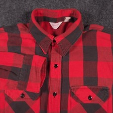 VTG Frostproof Shirt Mens 2XL Red Buffalo Plaid Faded Flap Pockets Made in USA