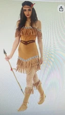 New Hide Huntress Costume Women Sz Small Halloween Native American, Indian