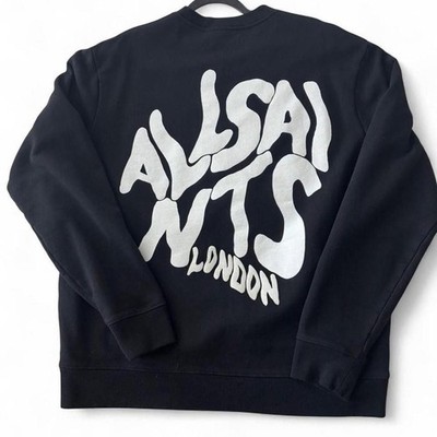 AllSaints Orlando Oversized Crew Neck Sweatshirt in Black