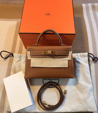 HERMÈS Kelly Mini II Schultertasche Gold Lea...