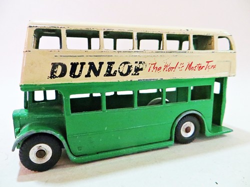DINKY 290 'LEYLAND DOUBLE DECK BUS - DUNLOP' VINTAGE. VERY GOOD. SPUN ...