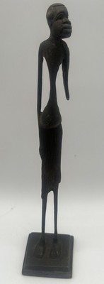 Cast Bronze 12   African  Dogon  tall thin tribal figure Female sculpture T10