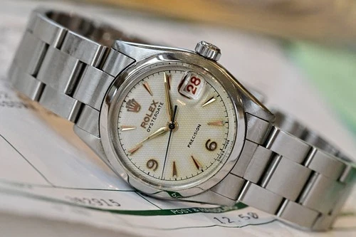 Vintage Rolex Oysterdate Precision Ref. 6466 Watch Circa 1957 w/ Service Papers