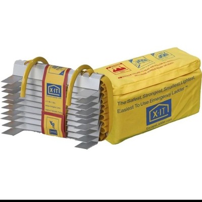 X-IT Emergency Ladder 2 Story 13 ft Aluminum Yellow Tangle-Free