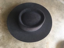 Fall 4x beaver Western yellow stone style Cowboy Hat. Flat Top. Size 6 7/8 Black
