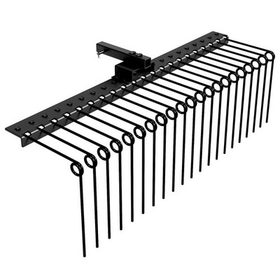 48/60'' Landscape Rake Pine Straw Rake Rock Rake Fits 2'' Receiver ATV/UTV Tractor