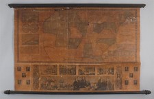 Antique 1845 Thayer & Ensign Travellers Guide United States Pull-Down Wall Map 