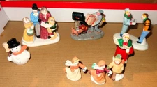 Lot Of 8 Assorted Christmas Village People at least 3 are Lemax 1 Postal