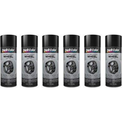 Duplicolor HWP108-6 Pack High Performance Wheel Coating Gloss Black color - 12oz