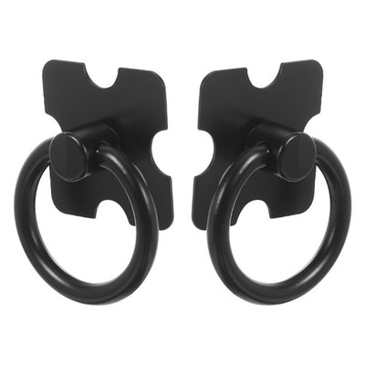 2 Pcs Zinc Alloy Black Metal Cabinet Knobs Drawer Handles for Furniture