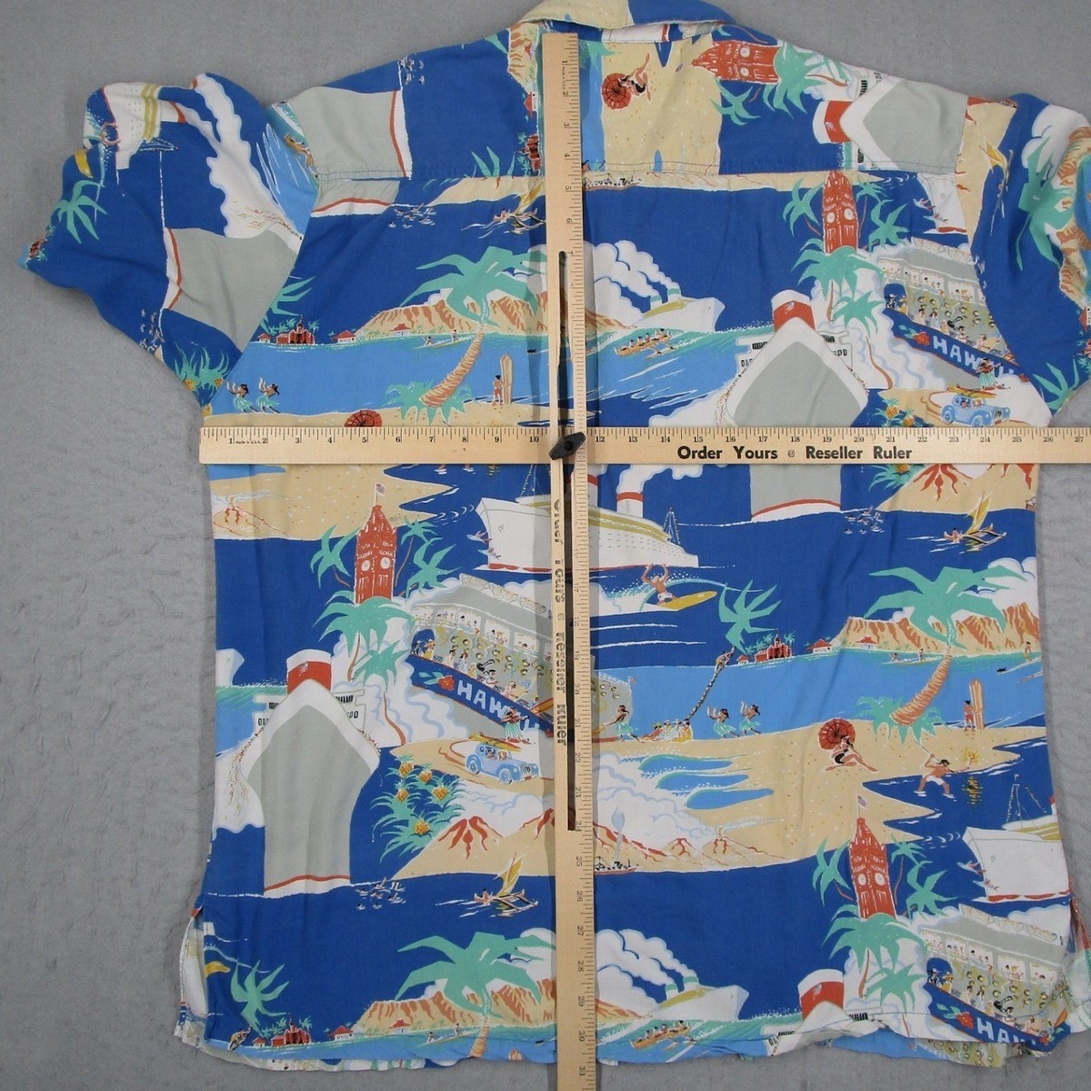 Kahala John Severson Hawaiian Shirt Mens XL Blue Rayon Aloha