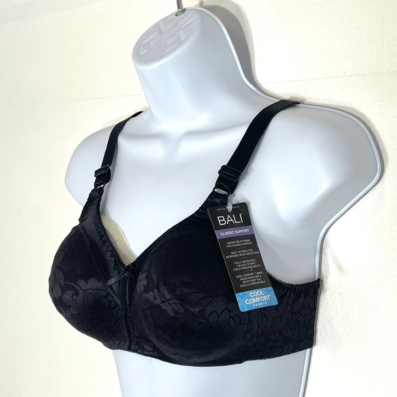 NWT Bali Women's 34B Double Support Spa Closure Comfort-U Wireless Bra DF3372