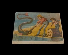 Victorian Eureka Silk Trade Card Chas Shields Sons Fishing Sea Monster Ad