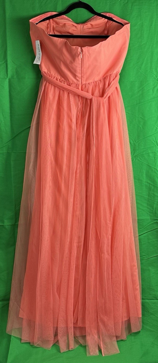 Eva Mendes Collection Coral Strapless Chiffon Maxi Gown NY&Co Formal  Bridesmaid | eBay