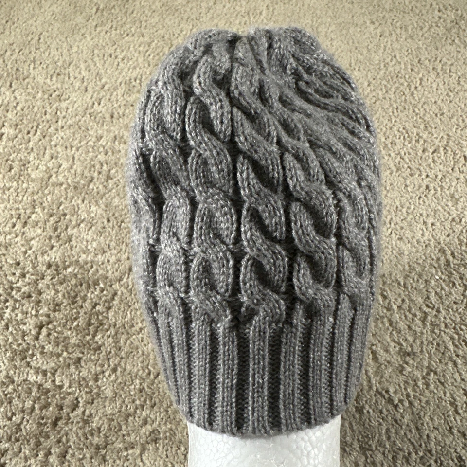 Kate Spade Beanie Hat Womans One Size Gray Cable Knitted Spade Logo - Image 3 of 4