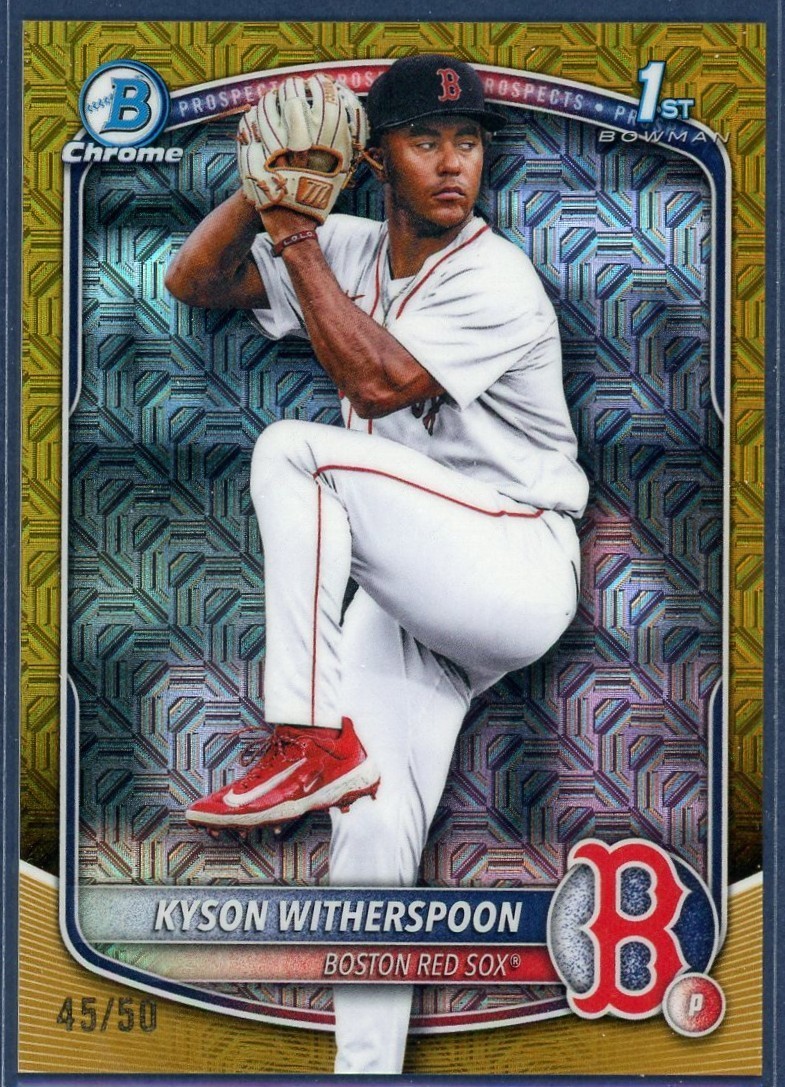 KYSON WITHERSPOON 2025 Bowman Draft #BDC-29 1st GOLD Mojo Refractor /50 Red Sox