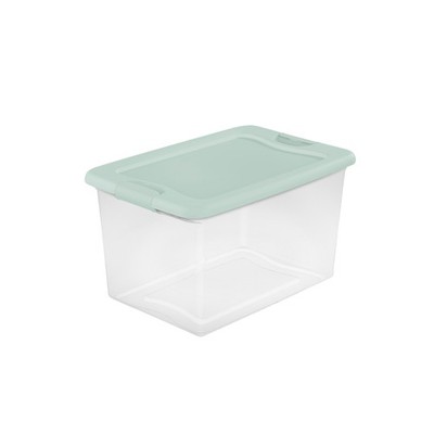 Sterilite 24 Pack 64 Qt Latching Box, Plastic Storage Bin with Lid, Mindful Mint