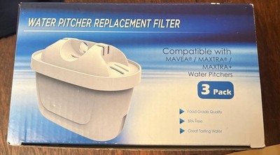 Three Pack Replacement Filters Compatible W/Brita Mavea 1001122 Maxtra Pitchers