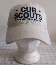 Cub Scouts Law Of The Pack Cap Hat Beige Mens Adjustable Embroidered