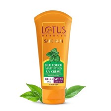 Lotus Herbals Safe Sun Silk Touch Mattifying Uv Screen Cr me Spf 50 Pa  , 75 g
