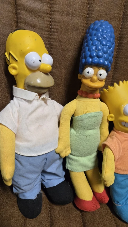 The Simpsons 1990 Plush Dolls Figures Set of 5 Vintage Matt Groening Burger King - Image 2 of 4