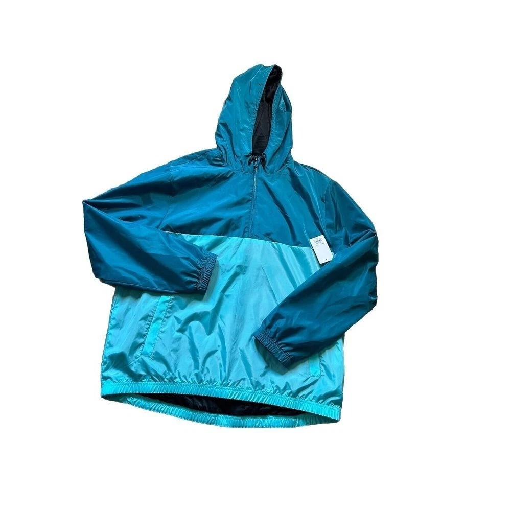 NEW! Tek Gear Mens Half Zip Windbreaker ~ Teal ~ Size XL ~Long Sleeve
