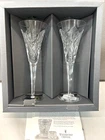 VTG Waterford Crystal Millennium Champagne Toasting Flutes Happiness New in Box