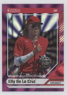 2024 Panini Donruss Purple Laser 44/49 Elly De La Cruz #18 Rookie RC 4k8