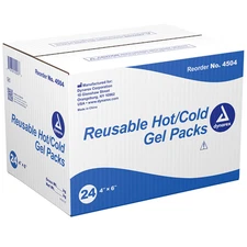 Dynarex Hot/Cold Reusable Gel Ice Packs for Home & Schools, 4" x 6" - Case of 24
